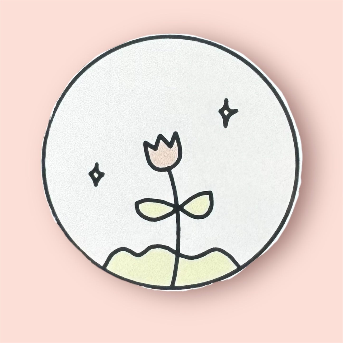 Pink flower in garden sticker